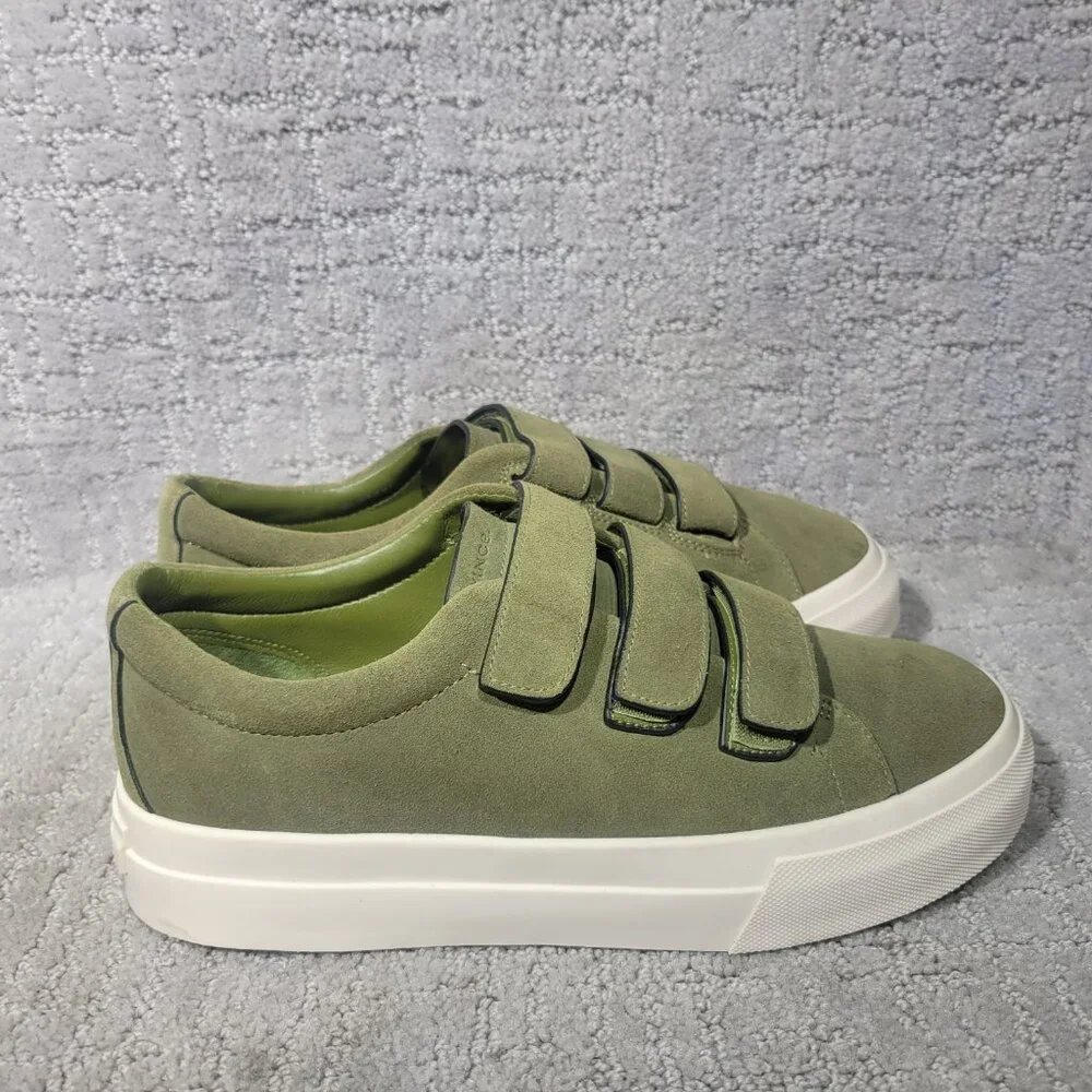 Vince Sunnyside Women's Size 6.5 Fern Green Suede Multi Strap Fashion Sneakers